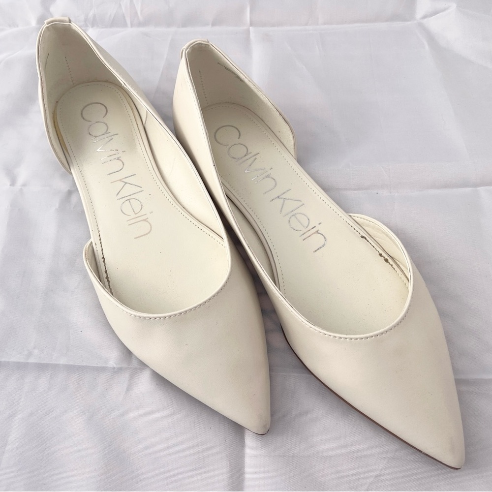 Calvin Klein Stylish White Flats
